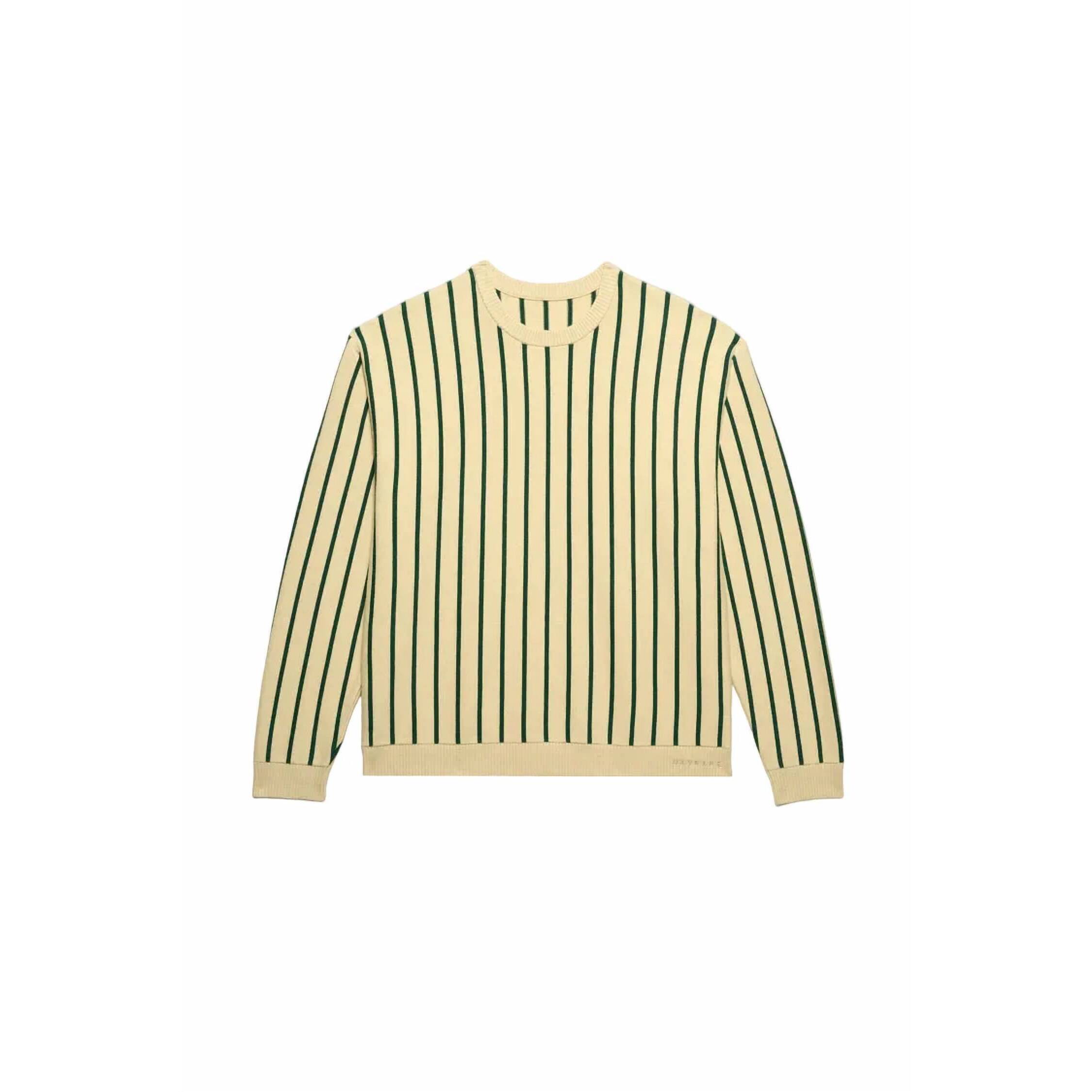 New Mavrans Men's Emerald Stripe Knit Crew Tee In Yellow